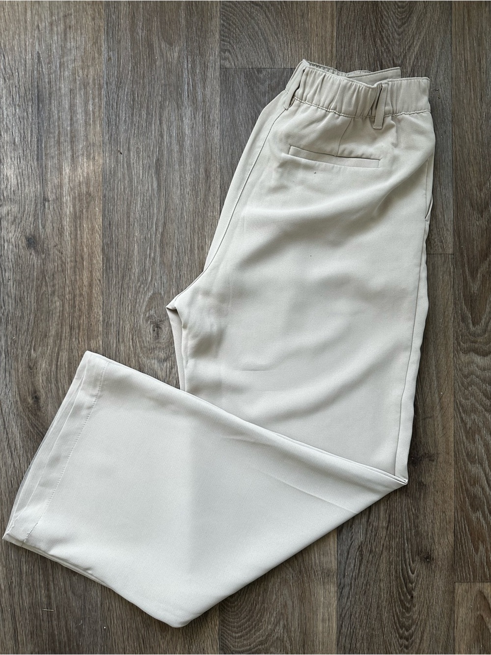 GAP Women’s Khaki Easy Trouser Pleated Wide Leg Pants Size 10 High Rise